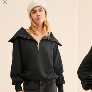 Black Half-Zip Pullover